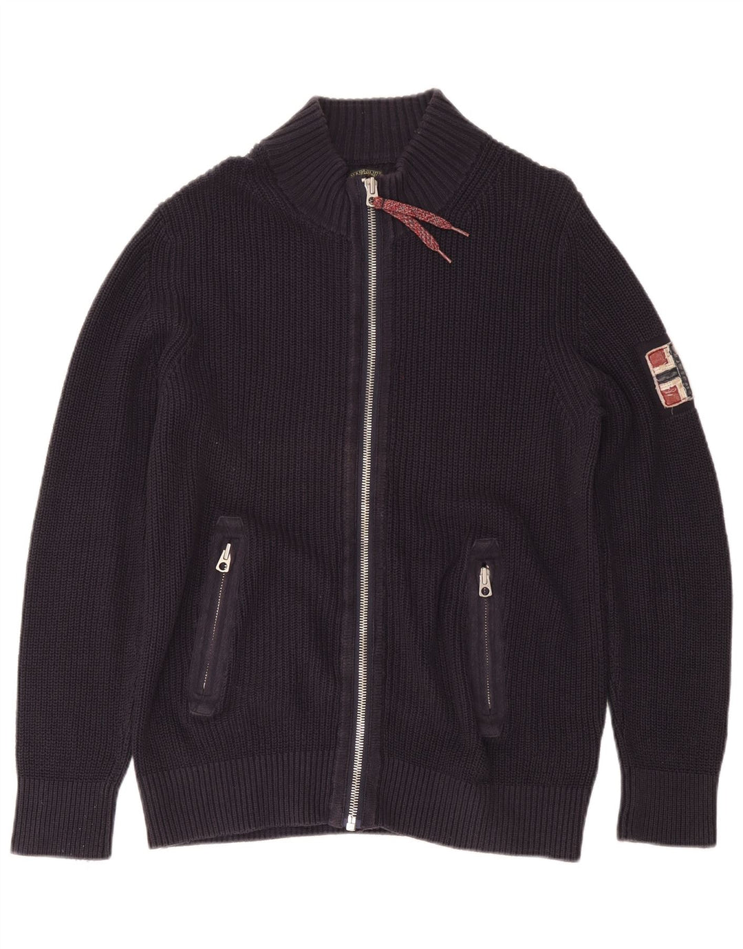 NAPAPIJRI Męski sweter geograficzny, duży, granatowy, bawełniany