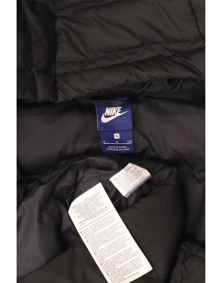 Damska wyściełana kurtka z kapturem i kapturem Nike UK 10, mała, czarna, poliestrowa