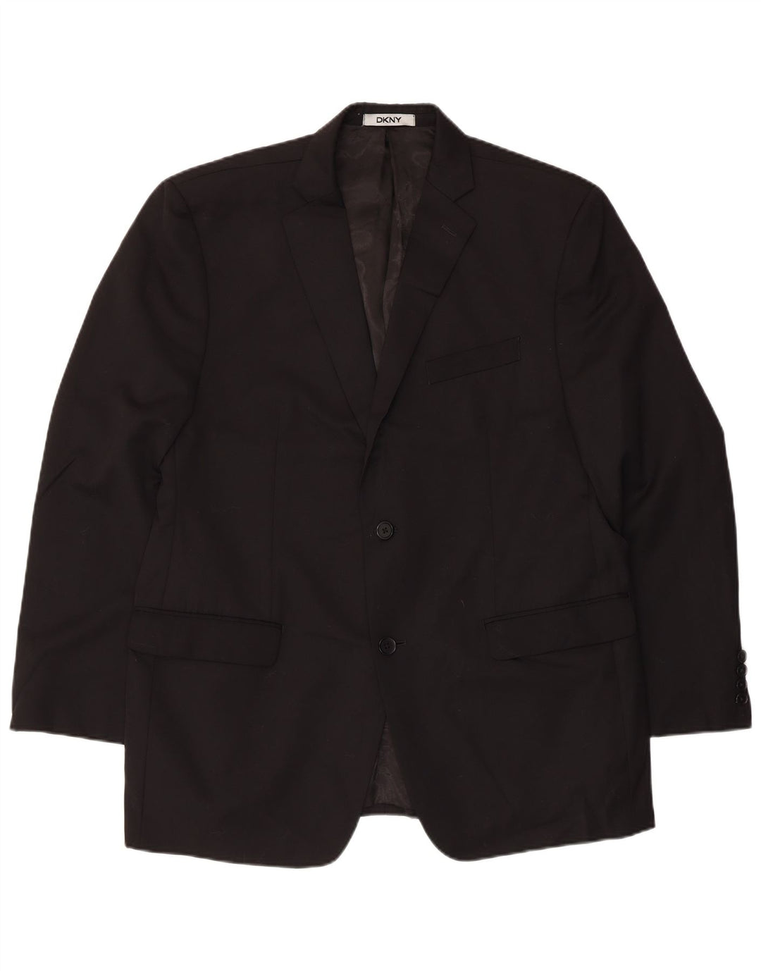 Dkny Męska marynarka zapinana na 2 guziki UK 44 2XL Czarna wełna