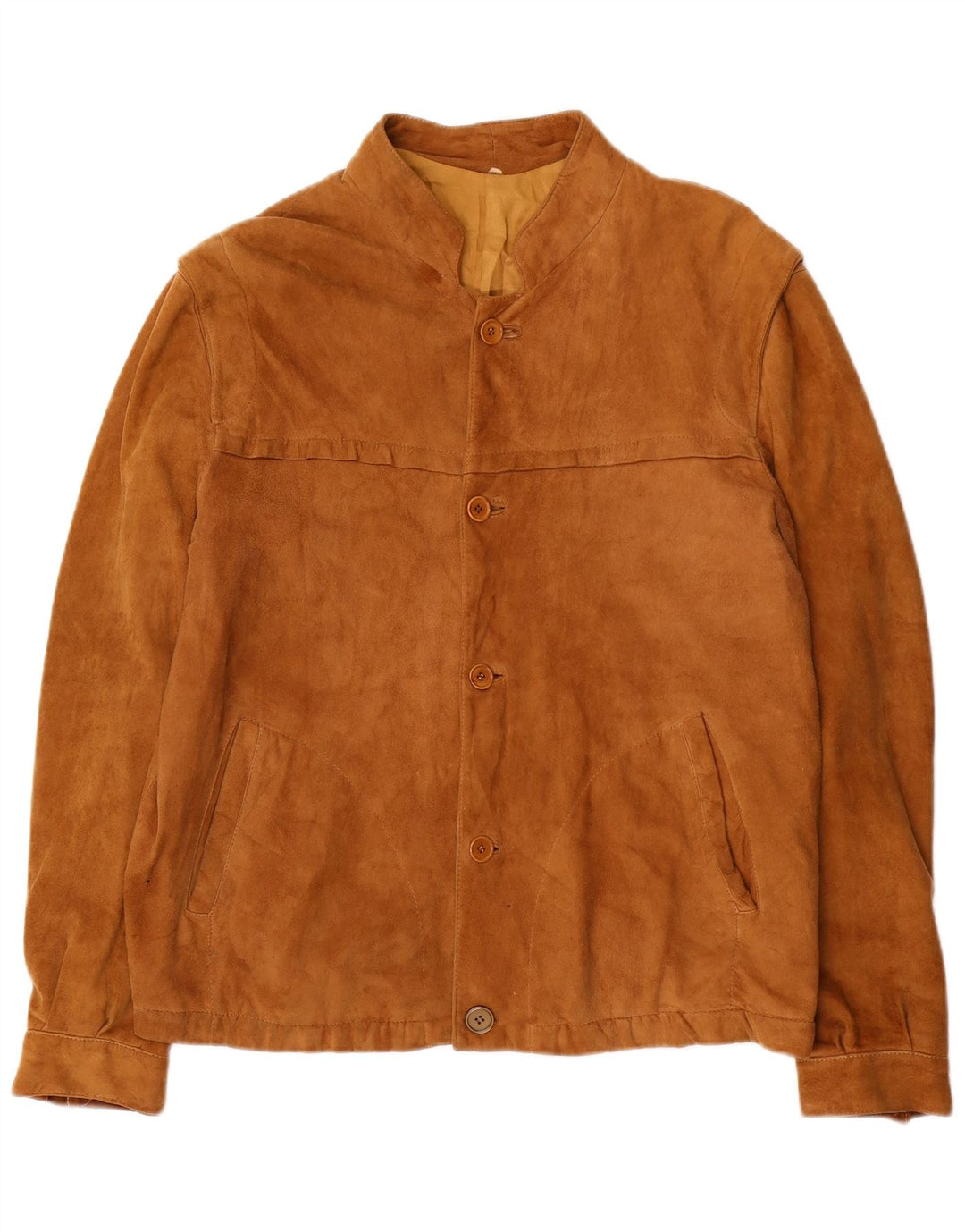 Zamszowa kurtka męska VINTAGE IT 50, duża, brązowa, skórzana