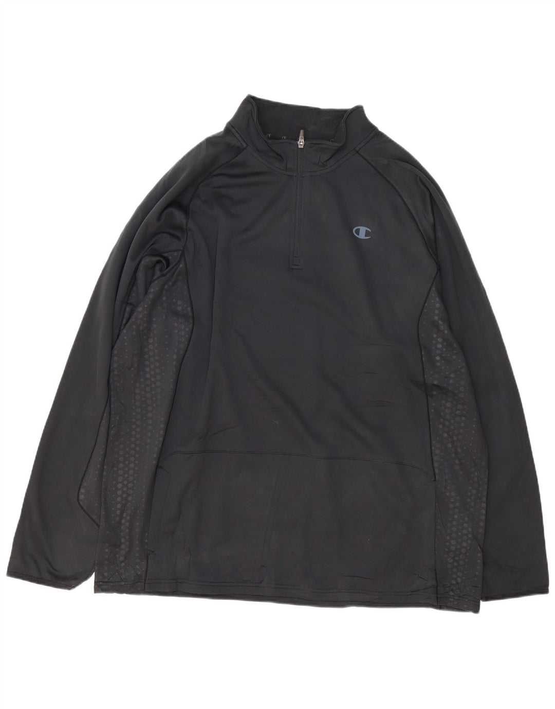CHAMPION Męski Bluza Sportowa z Zamkiem przy Szyi 2XL Czarna w Kropki Poliester