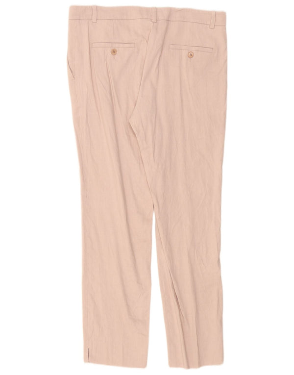 Jigsaw Womens Slim Chino Trousers UK 12 Medium W32 L28 Pink Linen