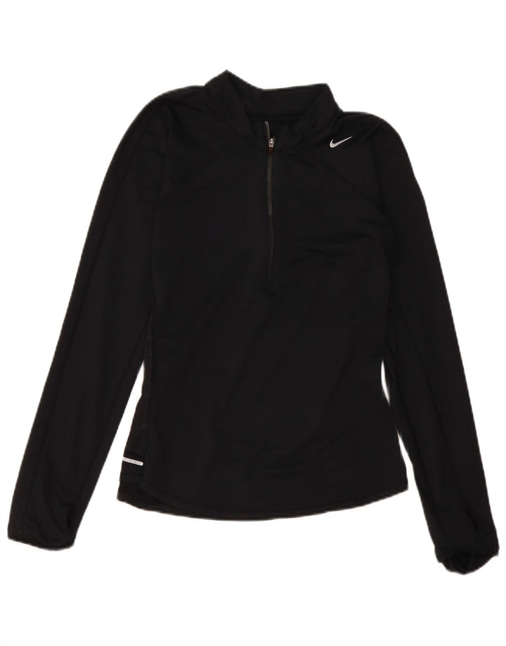Damski dres Nike Dri Fit z zamkiem błyskawicznym na szyi, UK 12, średni czarny
