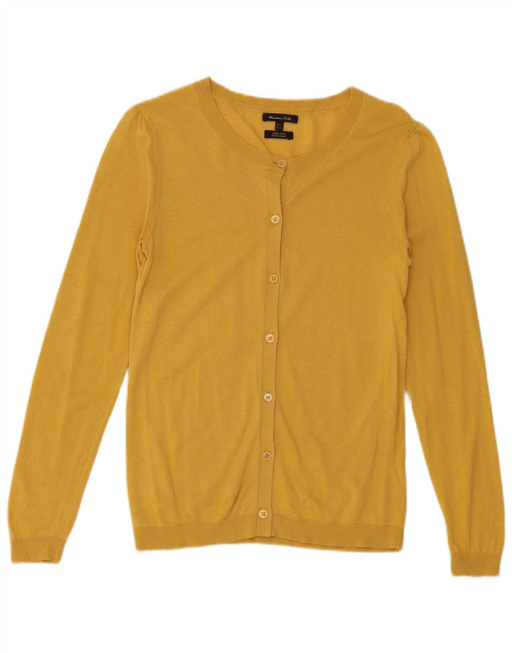 Sweter damski Massimo Dutti, kardigan UK 10, mała, żółta wełna