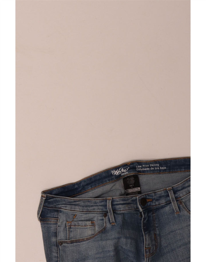 Damskie jeansy skinny MOSSIMO z niską talią US 14, duże, W34 L28, niebieska bawełna