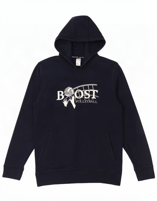 Męska bluza z kapturem Adidas Boost Volleyball Graphic, duża, granatowa, bawełniana