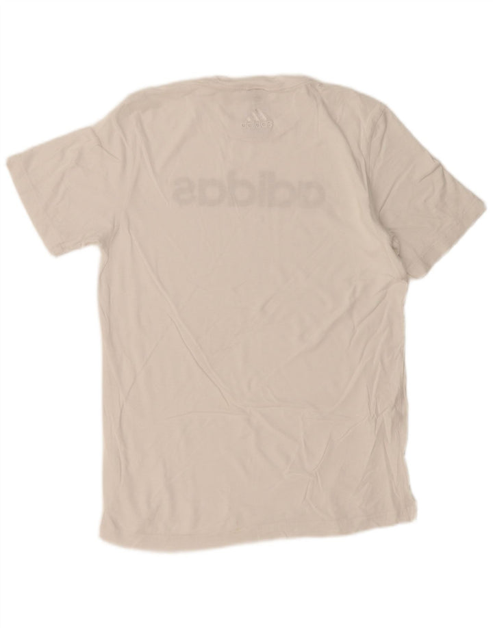 ADIDAS Mens Graphic T-Shirt Top Small White Cotton