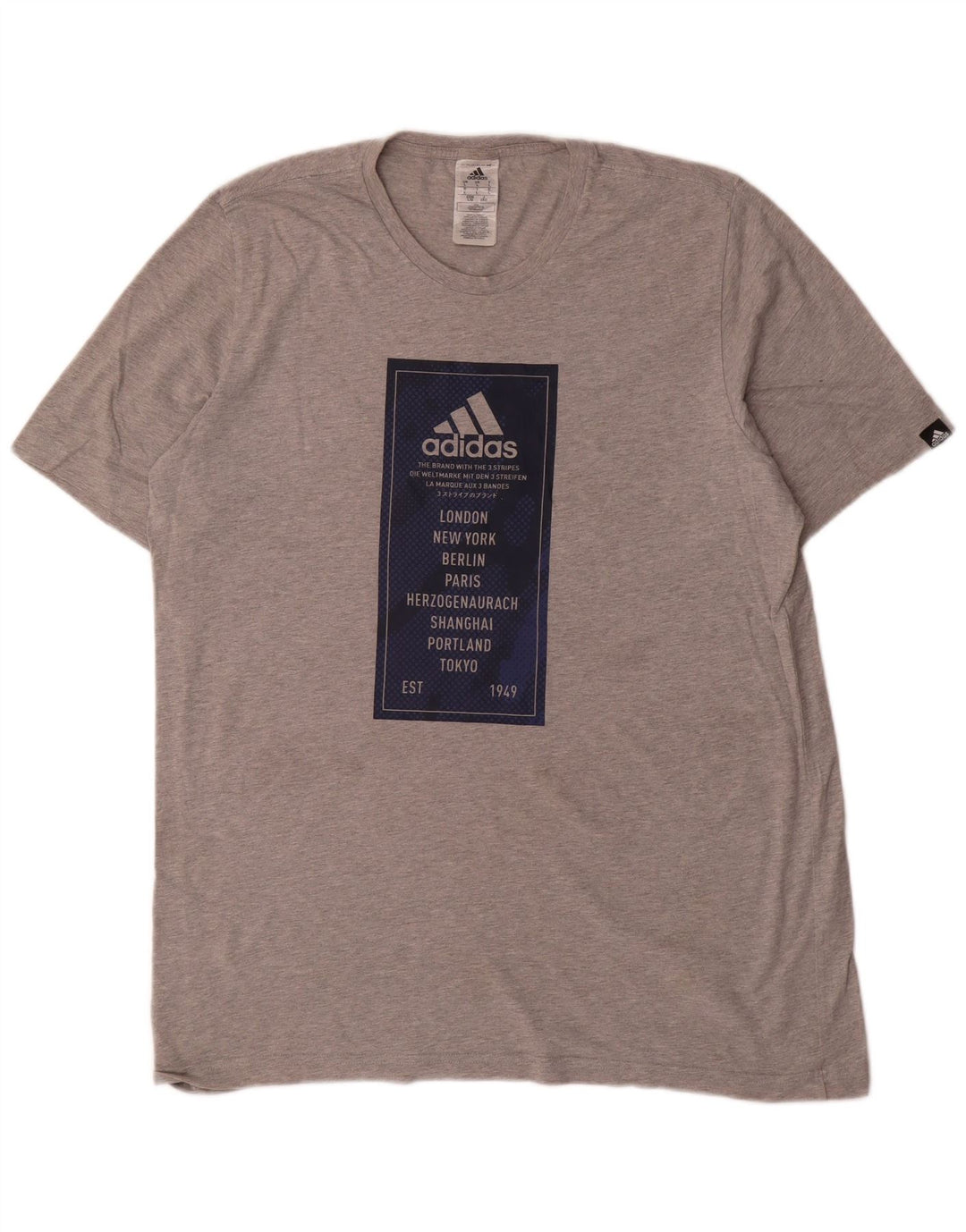 Męska koszulka z grafiką Adidas, duża, szara