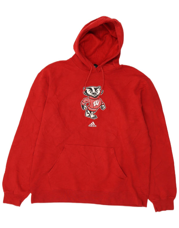 Adidas Męska bluza z kapturem Wisconsin Badgers Graphic XL, czerwona, bawełniana