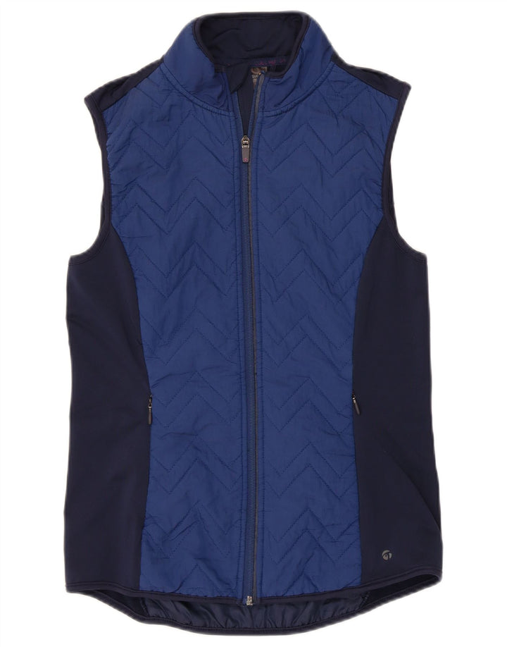 ACTIVE Womens Padded Gilet UK 10 Small Navy Blue Colourblock Polyamide