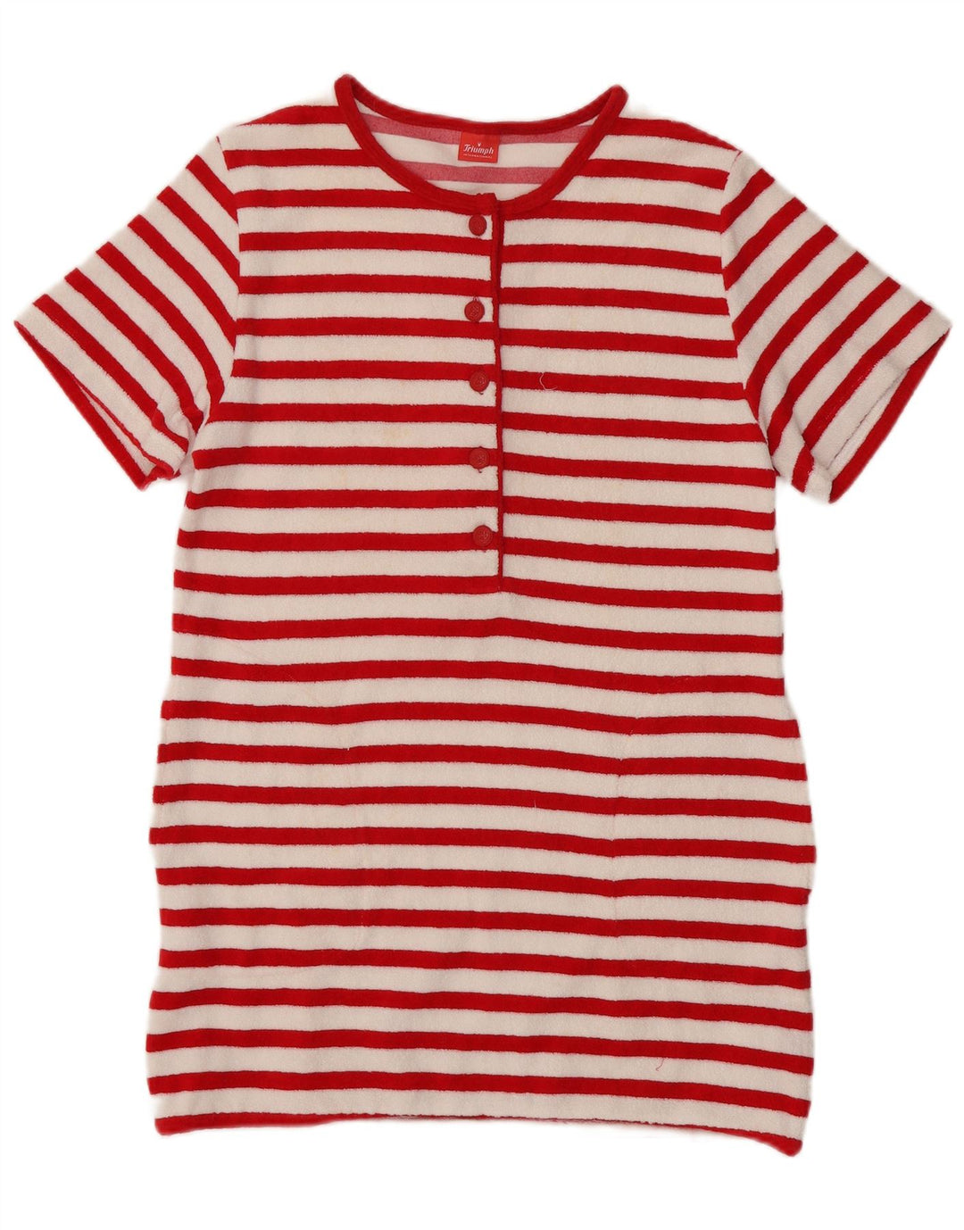 Damska sukienka T-shirt Triumph IT 42, bawełniana w średnie czerwone paski