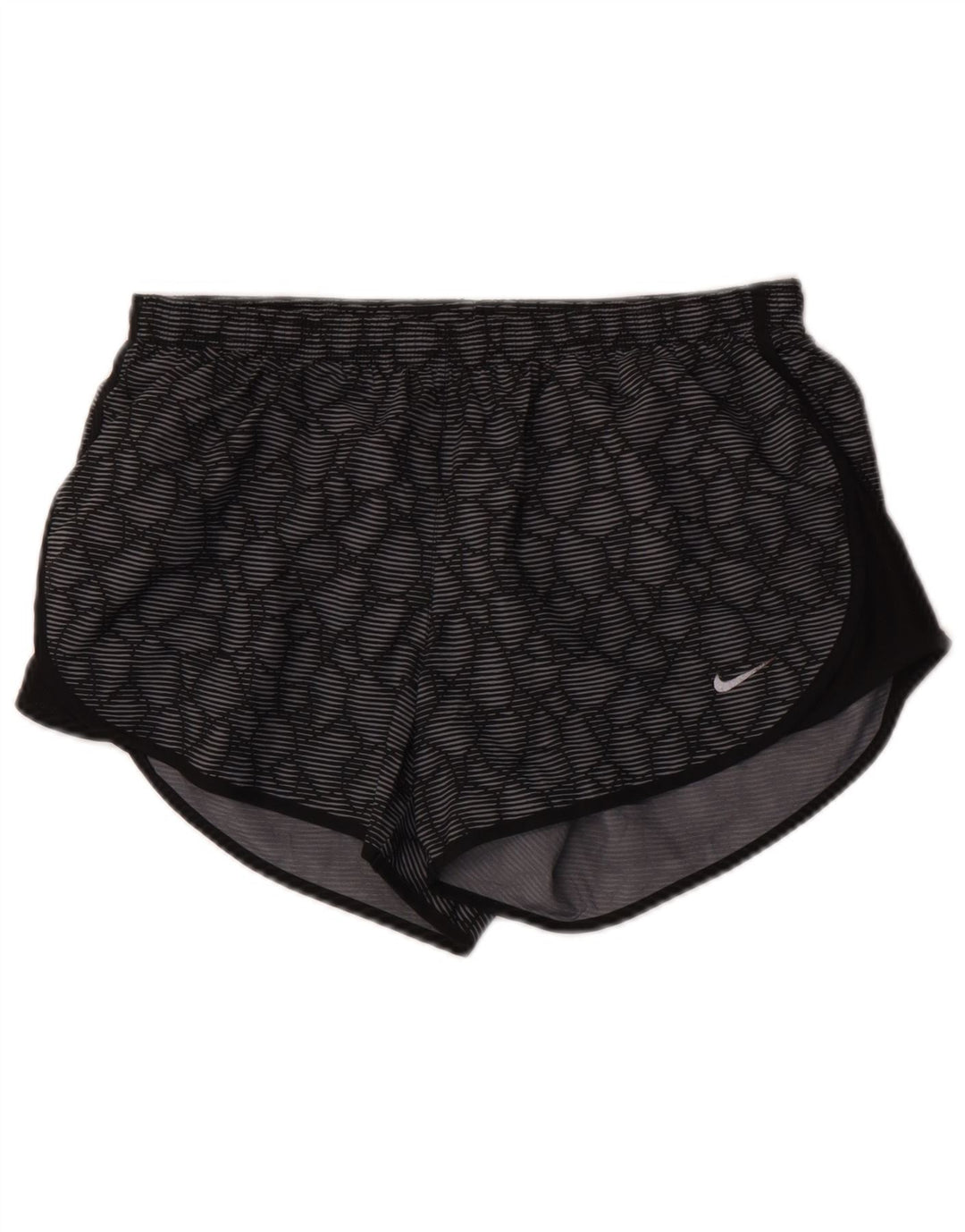 Damskie spodenki sportowe Nike Dri Fit UK 10, mały, szary, geometryczny poliester