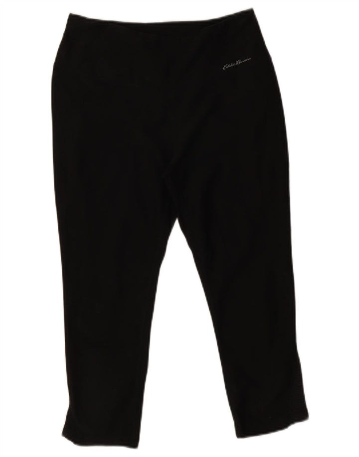 Damskie legginsy Capri Eddie Bauer UK 10, małe, czarne, poliestrowe