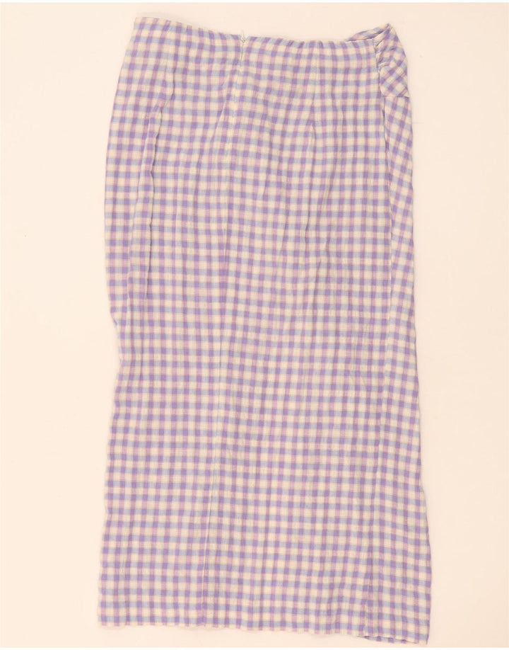 Spódnica damska Zara Maxi duża W32 fioletowa kratka