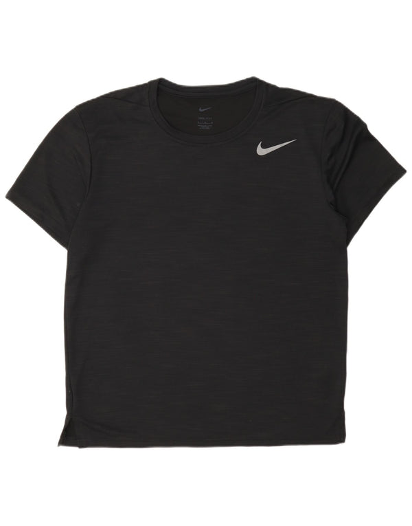 Męski T-shirt Nike Dri Fit Top, średni czarny poliester z cętkami