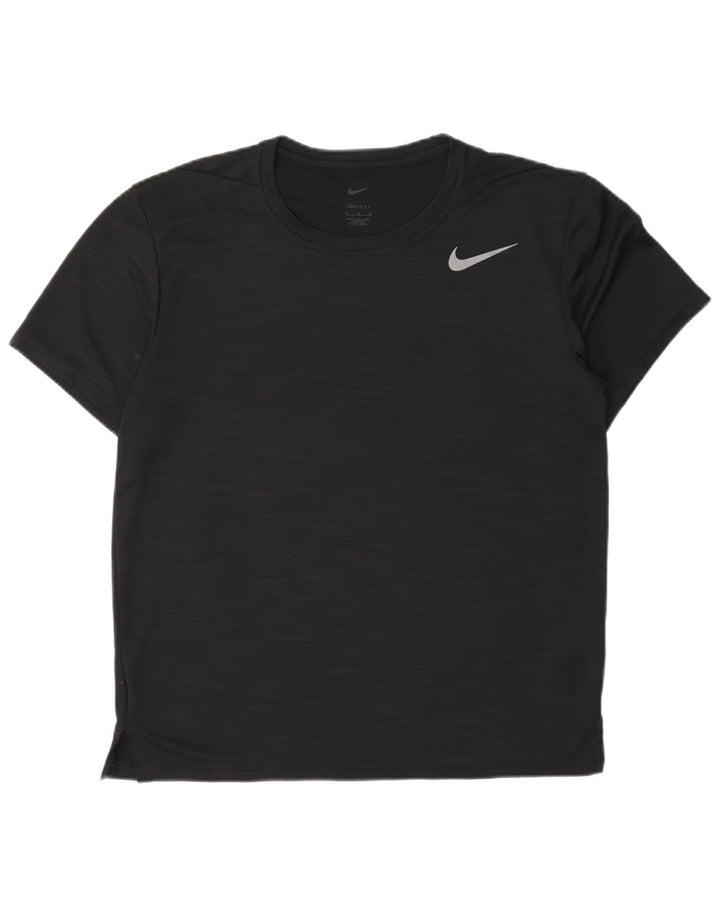Męski T-shirt Nike Dri Fit Top, średni czarny poliester z cętkami