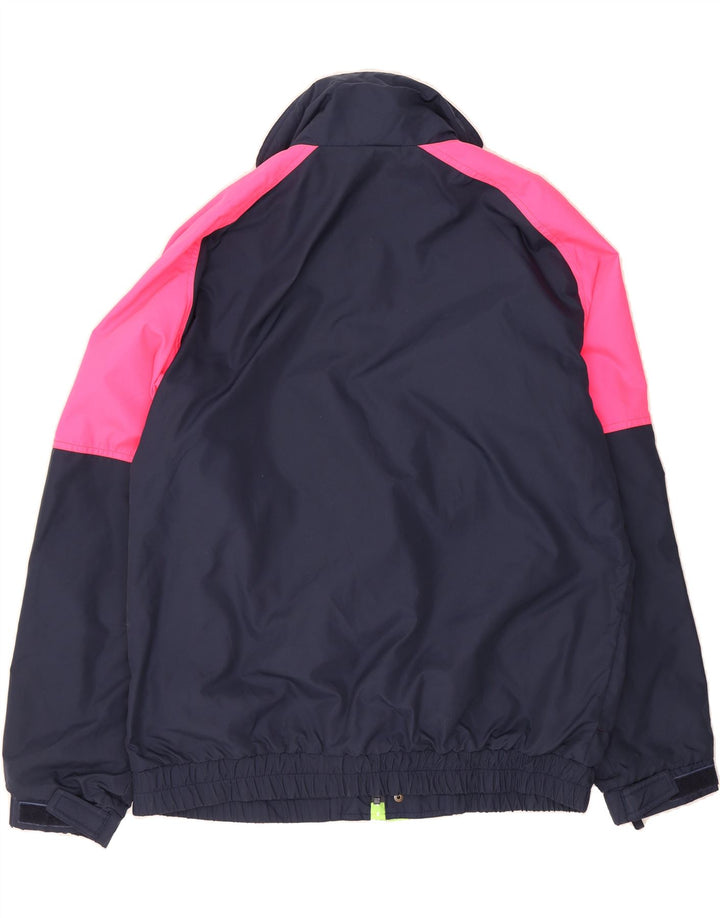 VINTAGE Mens Bomber Jacket UK 40 Large Navy Blue Colourblock Nylon Vintage Vintage and Second-Hand Vintage from Messina Hembry 