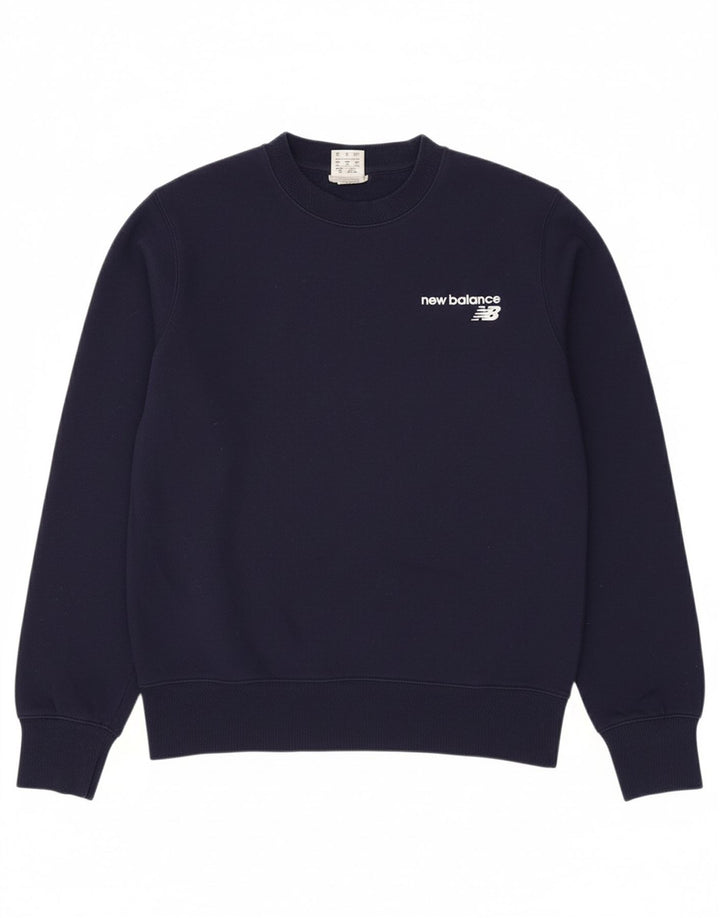 NEW BALANCE Mens Graphic Sweatshirt Jumper Small Navy Blue