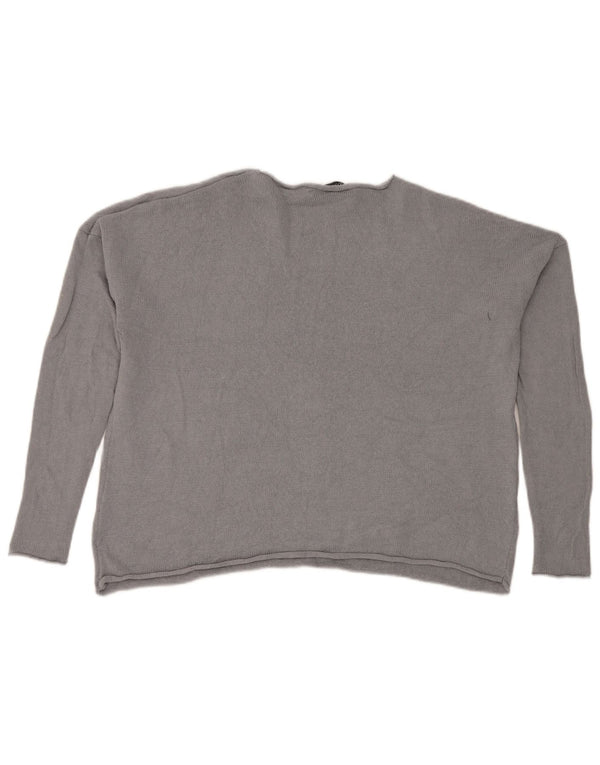 Sweter damski Zara o luźnym kroju z okrągłym dekoltem, UK 10, mały, szary
