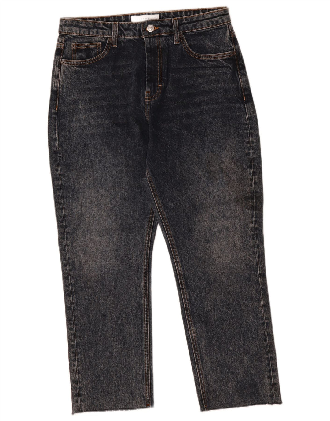Damskie krótkie jeansy Topshop W30 L25, czarne, bawełniane