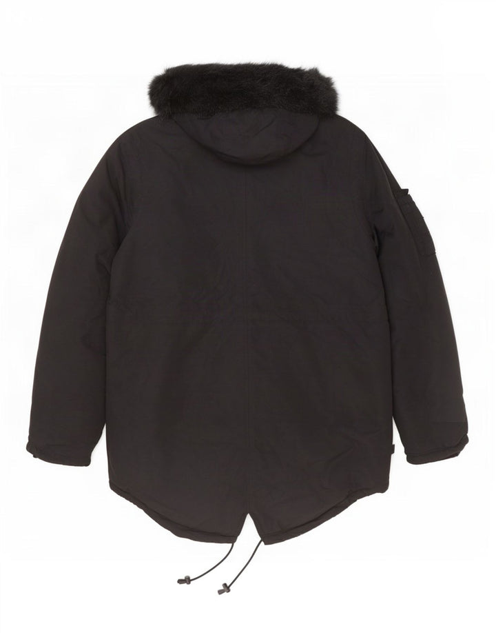 Męska kurtka parka z kapturem Bellfield UK 38, średni czarny poliester