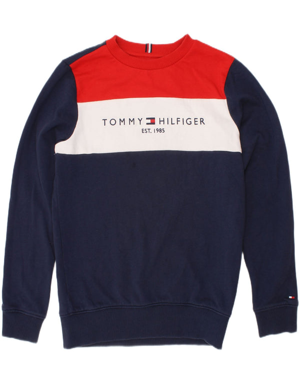 Bluza chłopięca Tommy Hilfiger 9-10 lat, granatowa, z blokami kolorów