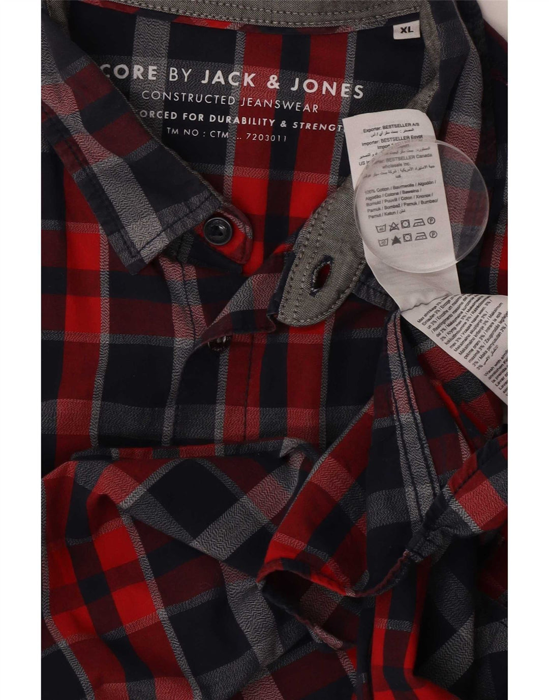Koszula męska Jack & Jones XL w wielokolorową kratę, bawełniana