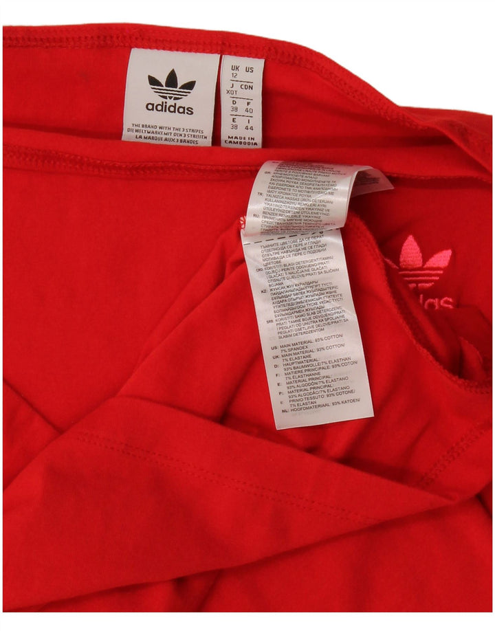 Adidas Damska Sukienka Mini Off Shoulder UK 12 Średnia Czerwona Bawełna