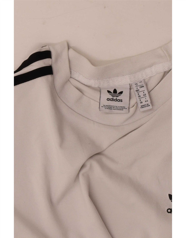 Damska koszulka Adidas z długim rękawem UK 12, średnia biel