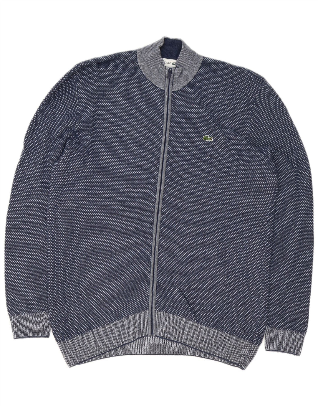 Lacoste Męski sweter rozpinany rozmiar 5, duży, granatowy, nakrapiany