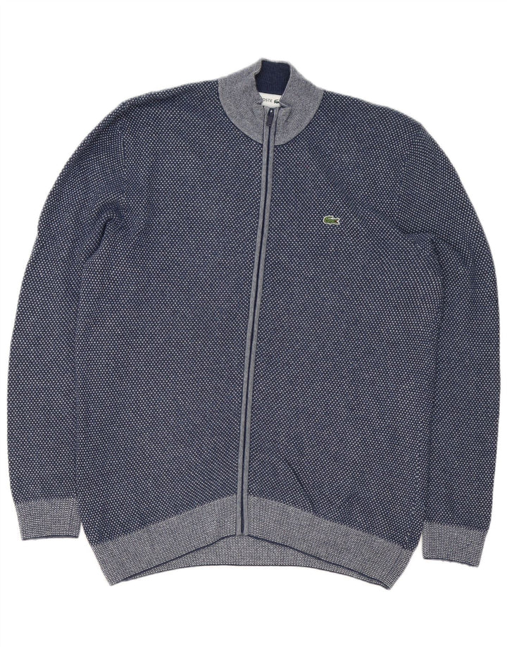 Lacoste Męski sweter rozpinany rozmiar 5, duży, granatowy, nakrapiany