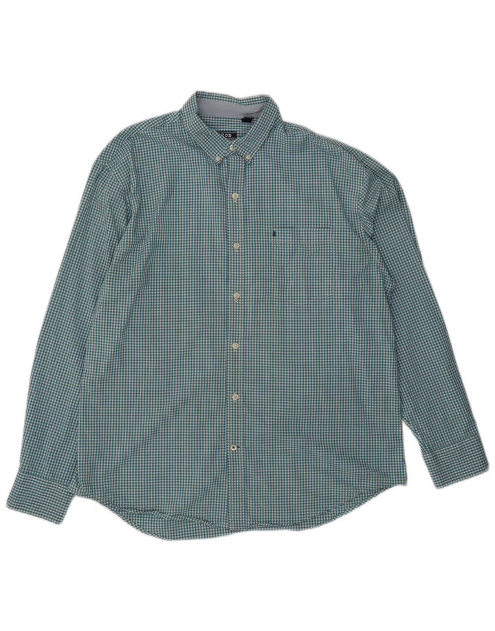 Koszula męska Izod, duża, niebieska bawełniana kratka