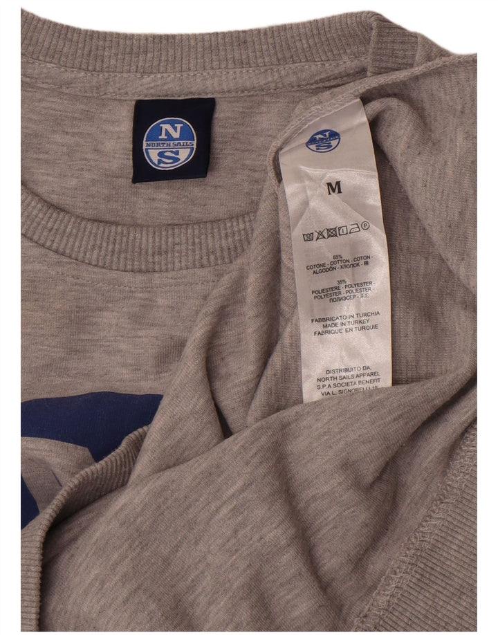 Męska bluza z grafiką North Sails, średnioszara, bawełniana w plamki