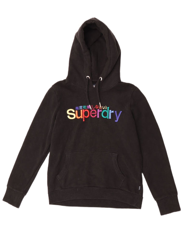 Damski sweter z kapturem Superdry Graphic UK 12, średni czarny, bawełniany