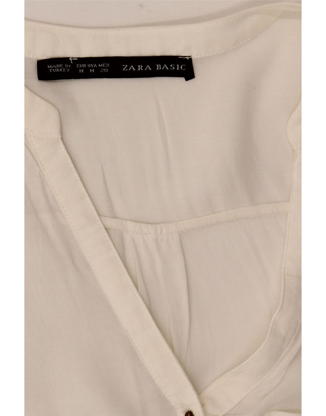 Bluzka damska Zara z rękawem 3/4, UK 12, średnia biel