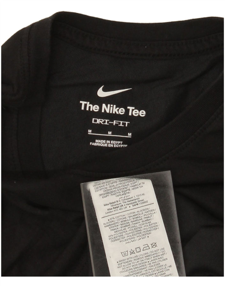 Męski T-shirt Nike Dri Fit z grafiką, średni czarny, bawełniany