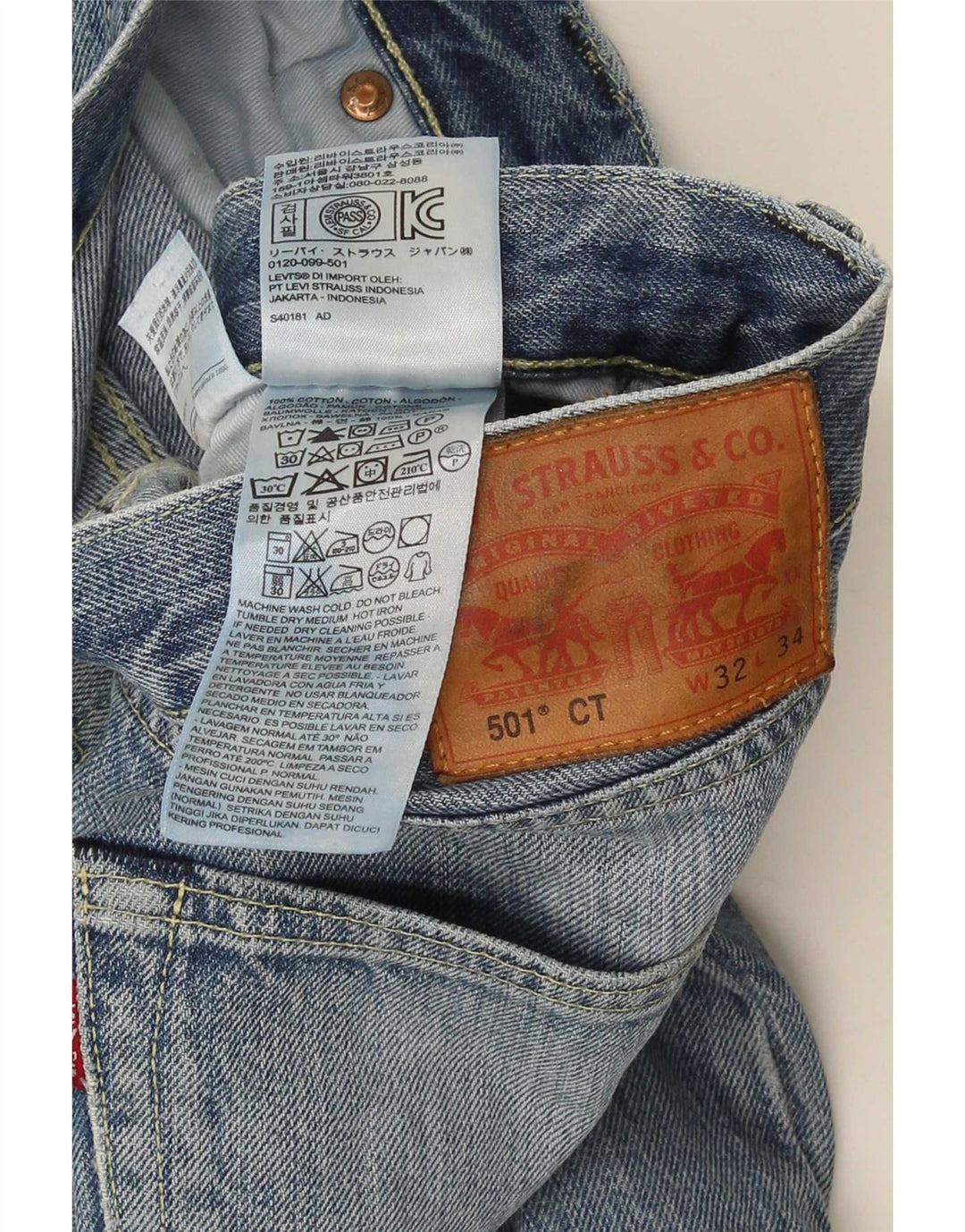 Męskie jeansy Levi's 501 Straight W32 L31 Niebieskie bawełniane