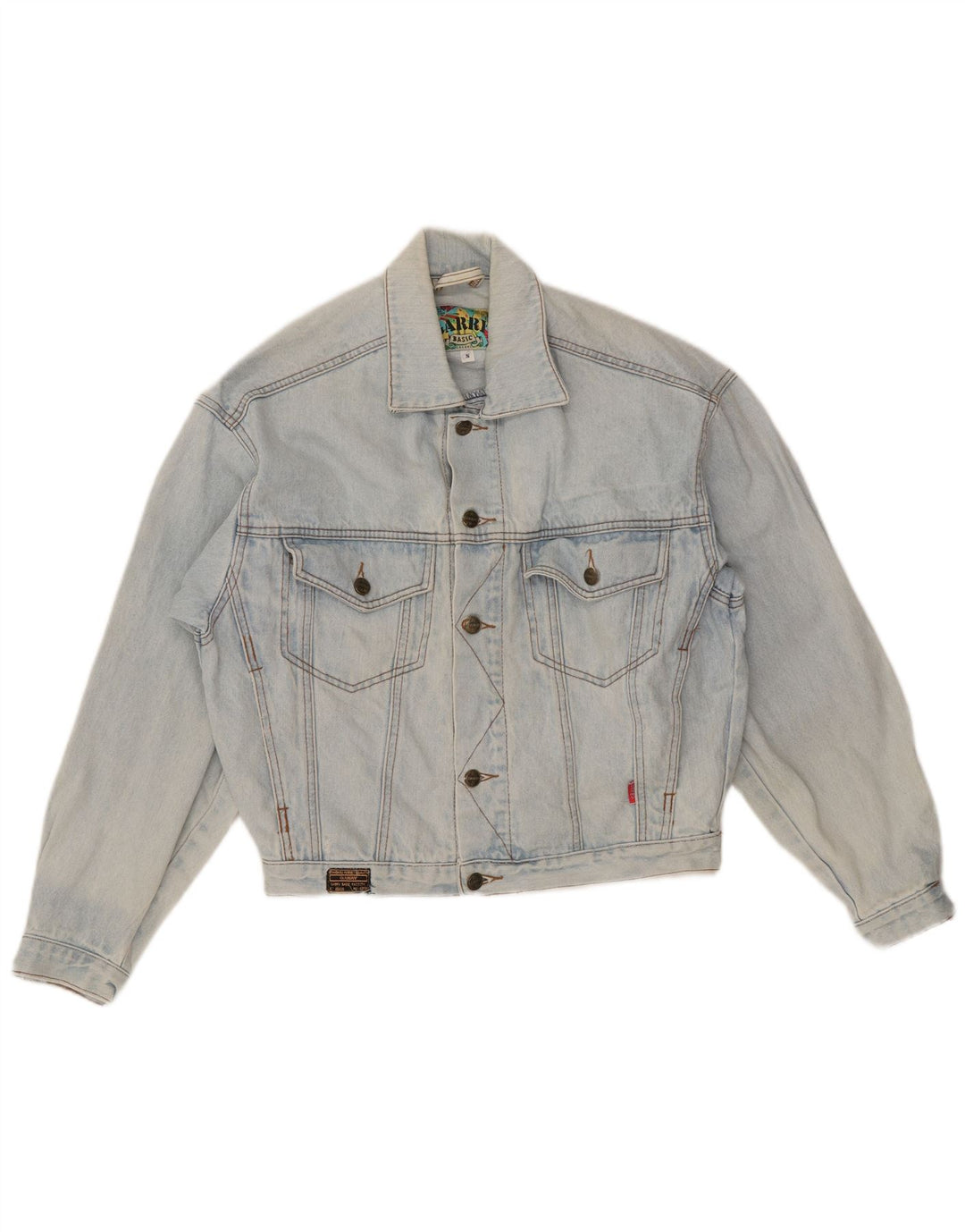 Damska kurtka dżinsowa typu oversize VINTAGE, UK 10, mała, niebieska, bawełniana