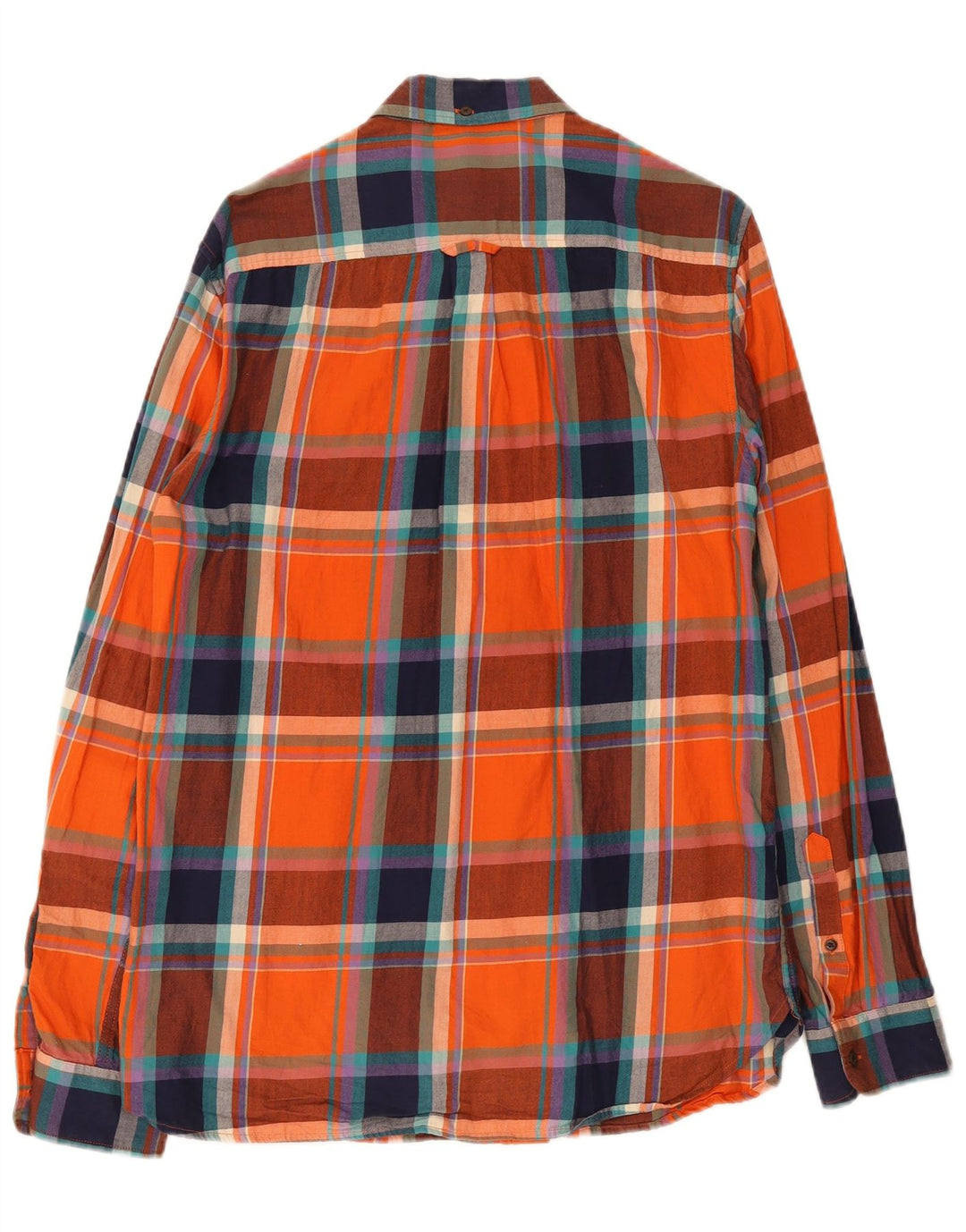Męska koszula flanelowa Superdry, duża, bawełniana w pomarańczową kratę