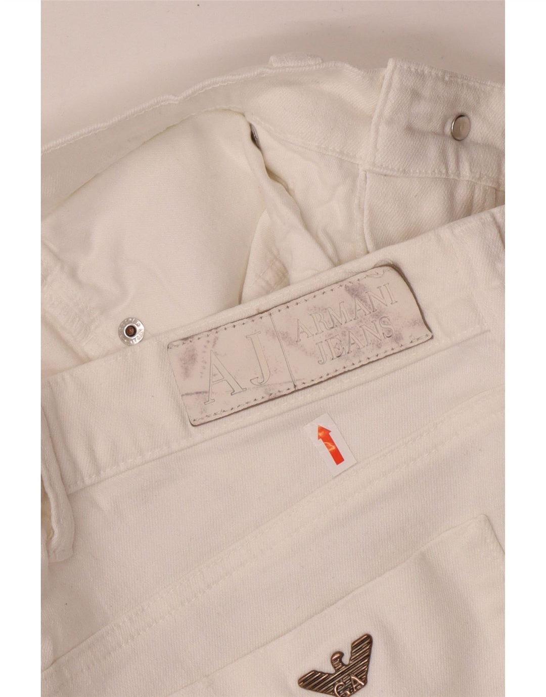 Damskie jeansy Armani Regular Straight W29 L30 Biała bawełna