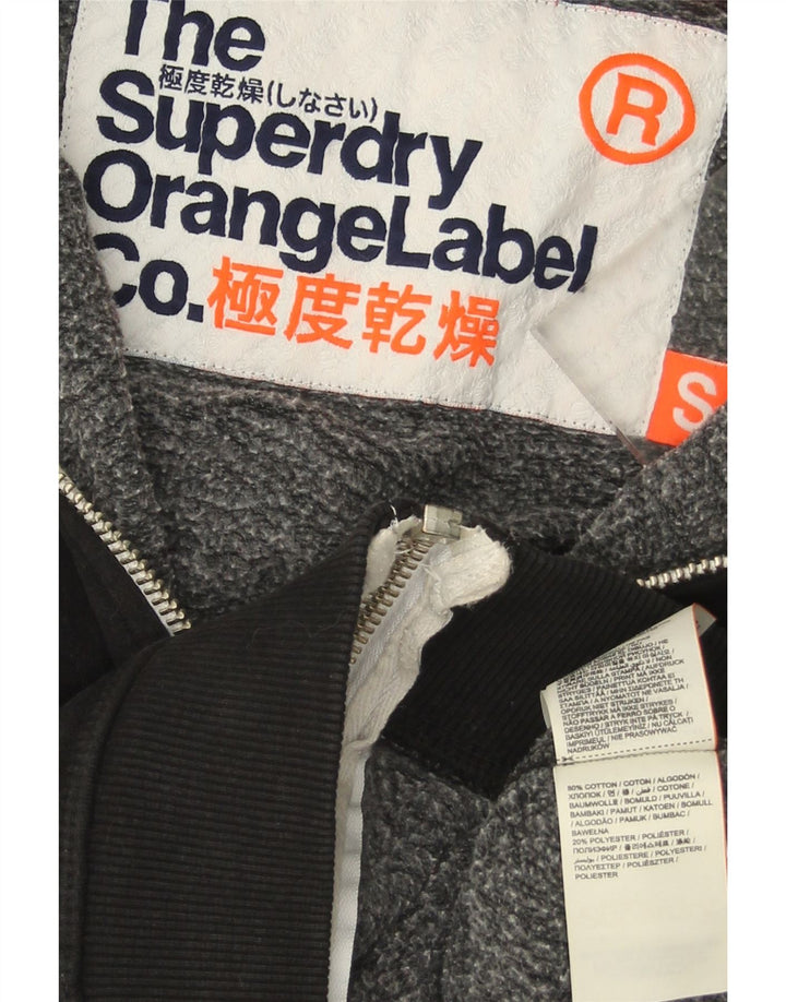 Męski sweter z kapturem i zamkiem błyskawicznym Superdry, mały, czarny, bawełniany