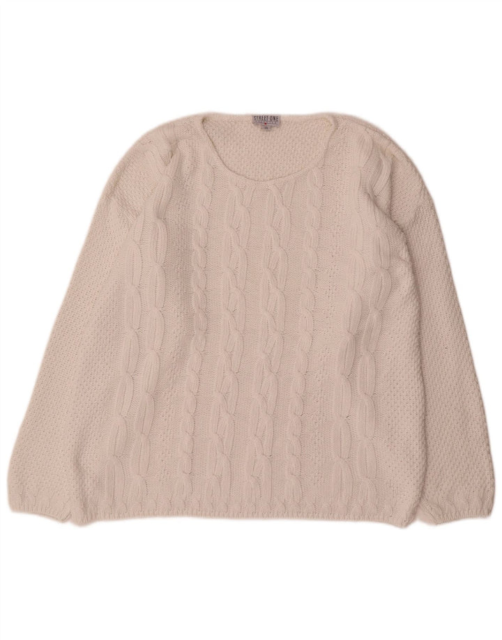 Damski sweter oversize Street One z dekoltem w łódkę EU 36, mały, biały