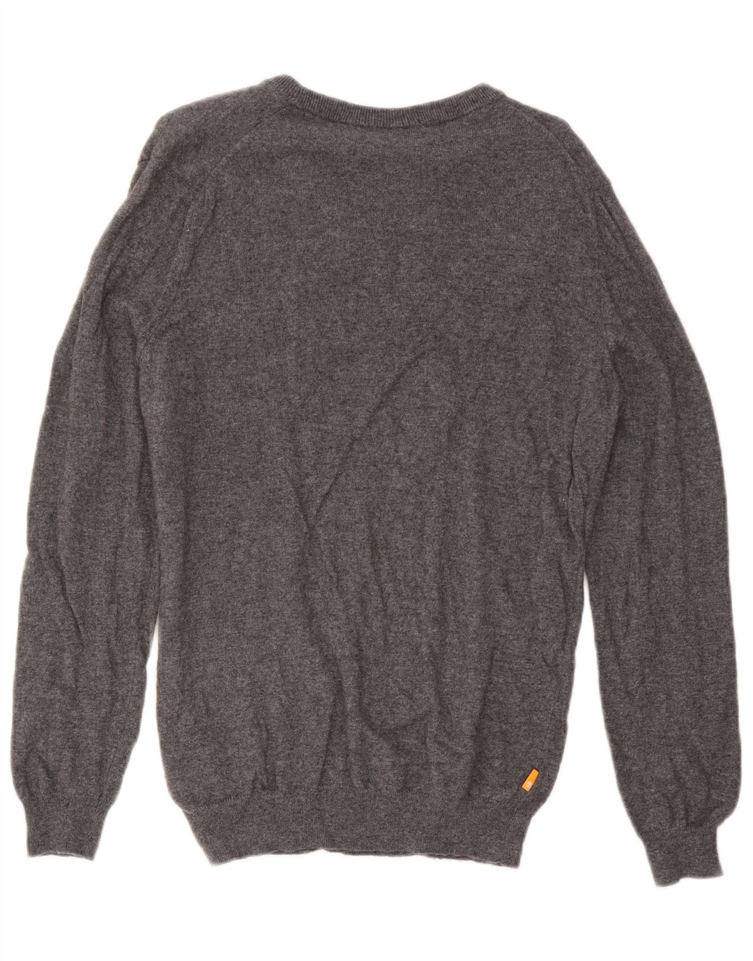 Męski sweter Timberland z dekoltem w szpic, średniej szarej wełny