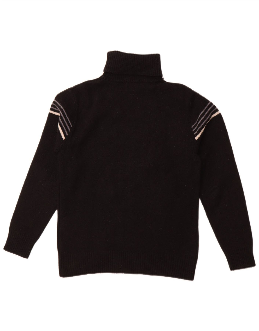 Damski sweter z golfem LEVI'S UK 10 w małe czarne paski z owczej wełny