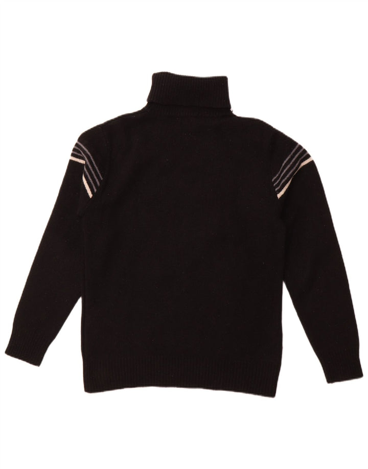 Damski sweter z golfem LEVI'S UK 10 w małe czarne paski z owczej wełny