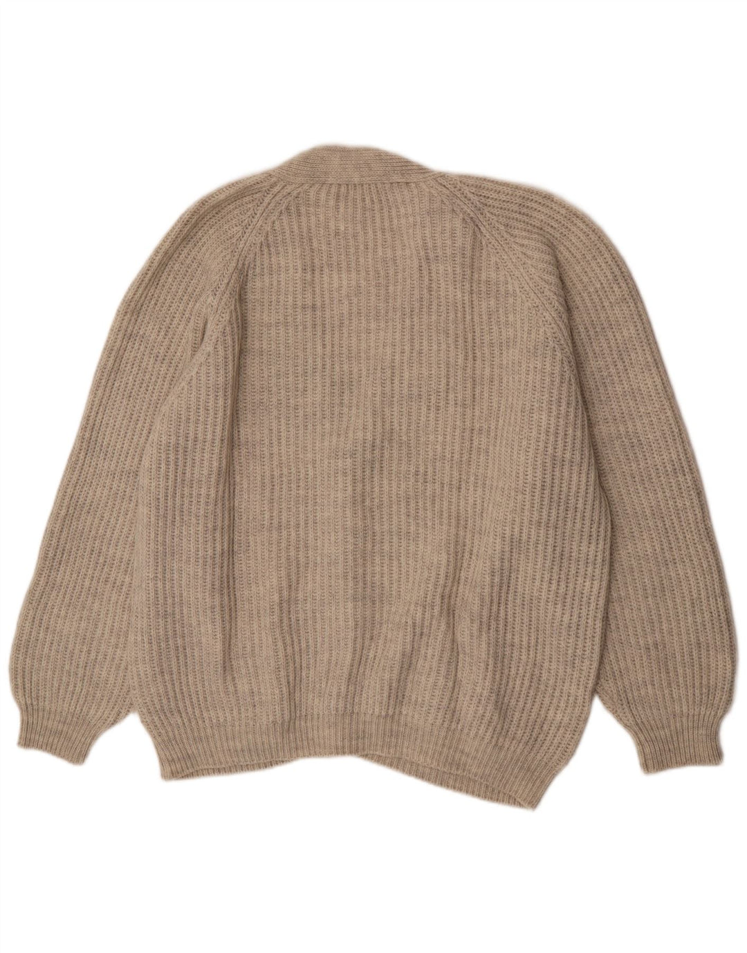Vintage męski sweter rozpinany XL beżowa wełna