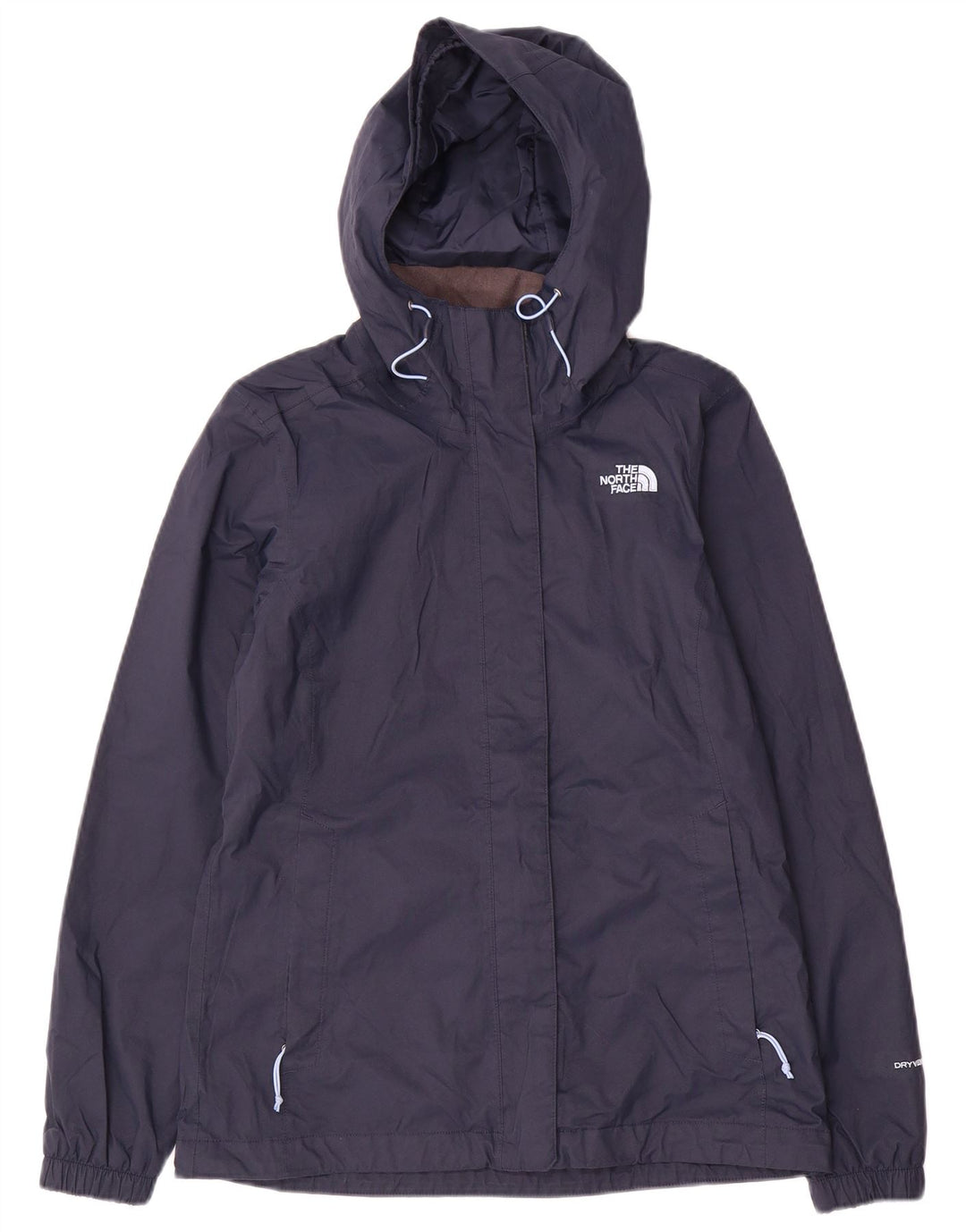 Damska kurtka przeciwdeszczowa z kapturem The North Face UK 10, mała, granatowa, z poliestru