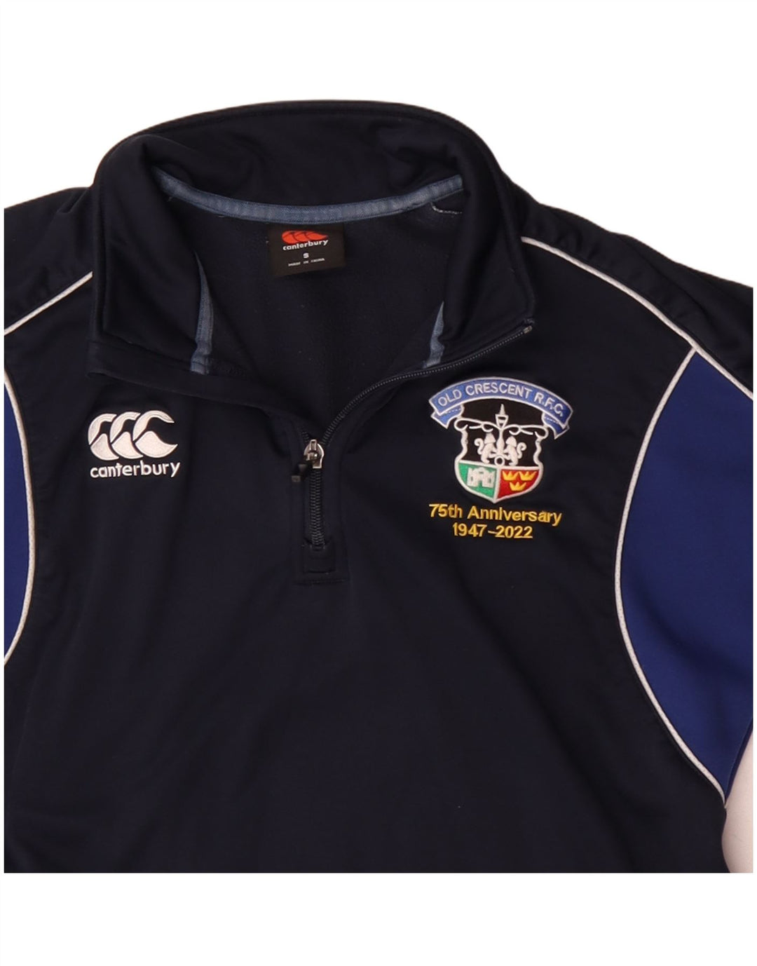 Męski dres Canterbury z zamkiem błyskawicznym i małym, granatowym blokiem kolorów