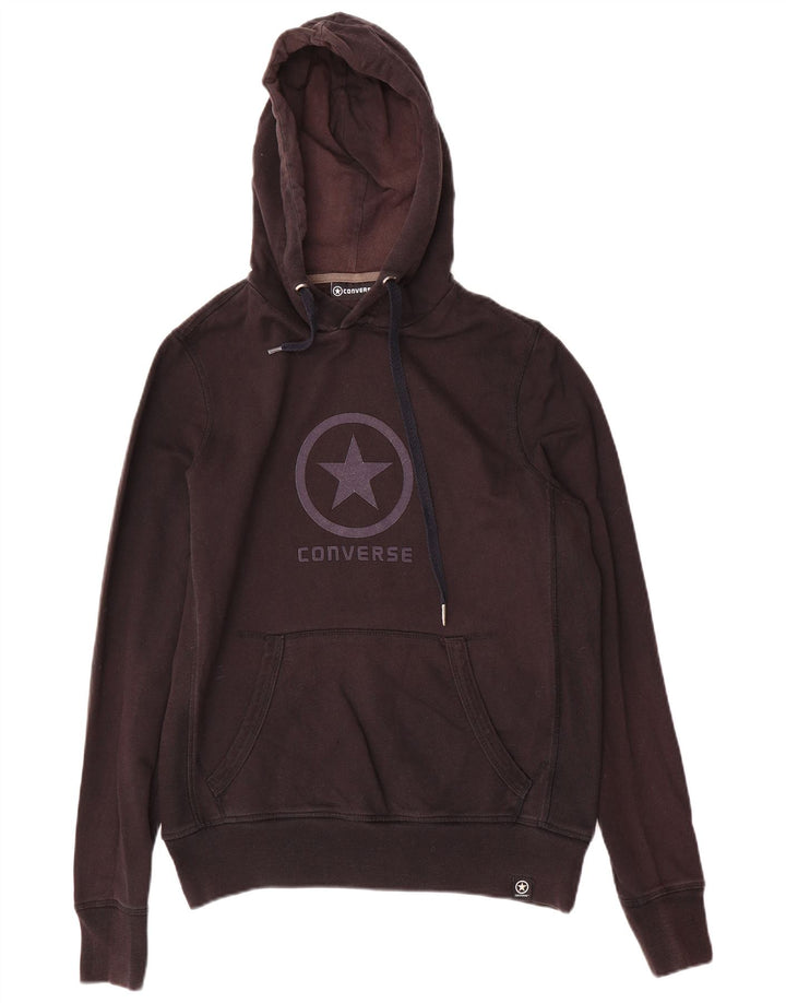 Męski sweter z kapturem Converse z grafiką, mały, czarny, bawełniany