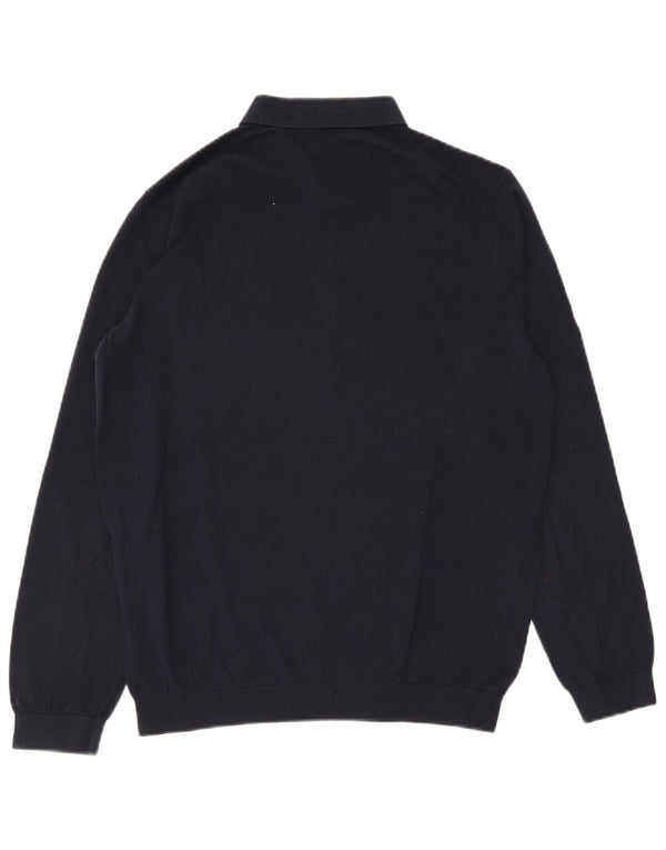 Męski sweter polo Massimo Dutti XL, granatowy, bawełniany